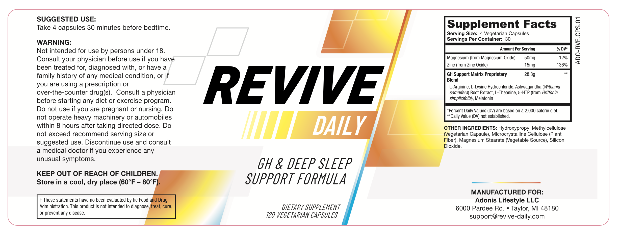 Revive Daily weight loss supplement Facts